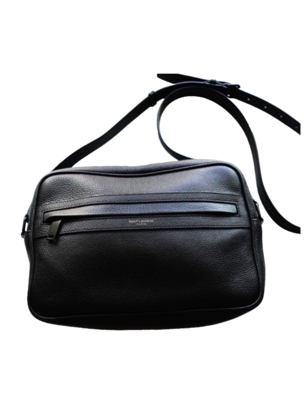 YSL CAMP CAMERA BAG Black Grained Leather + Original Receipt Saint Laurent